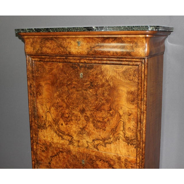 Louis Philippe Secretaire in Burr Walnut, 1800s For Sale - Image 3 of 18