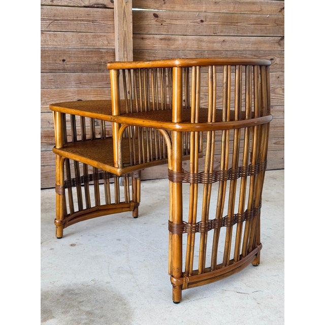 Vintage Boho Rattan Tiered Side-Center Table For Sale - Image 9 of 11