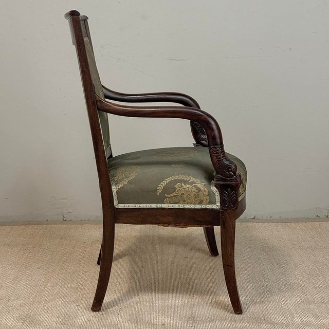 19th Century French Empire Period Mahogany Armchair For Sale In Dallas - Image 6 of 18