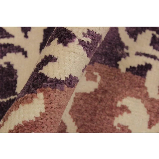 Contemporary 1990s Modern Purple Wool & Viscouse Rug - 5'2 X 7'4 For Sale - Image 3 of 8