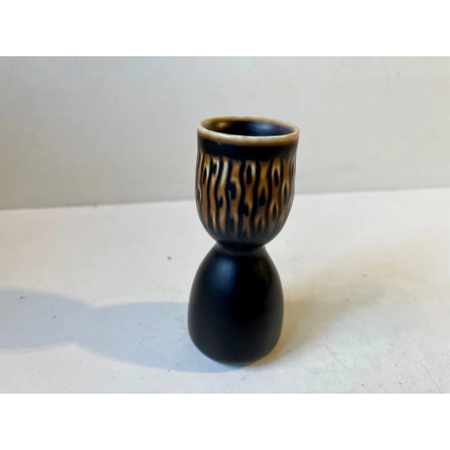 1960s Mid-Century Stoneware Vase or Candlestick by Gerd Bøgelund for Royal Copenhagen, 1960s For Sale - Image 5 of 8