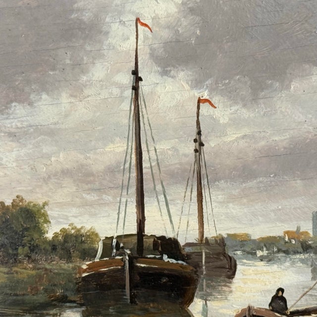 19th Century Antique Original Oil Painting, Framed signed by artist, P.J. Arent For Sale - Image 5 of 9