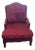 Antique French Style Mahogany & Red Velvet Arm Chair For Sale