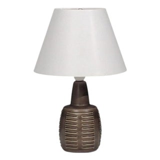 1960s Einar Johansen, Table Lamp, Brown Stoneware For Sale