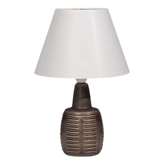 Einar Johansen, Table Lamp, Brown Stoneware, Denmark, 1960s For Sale
