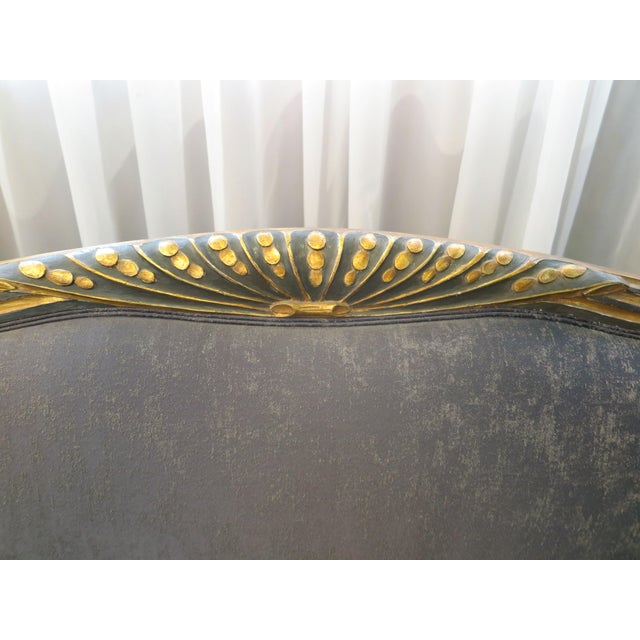 Art Deco 1940s Vintage Carved Art Deco Small Sofa For Sale - Image 3 of 10