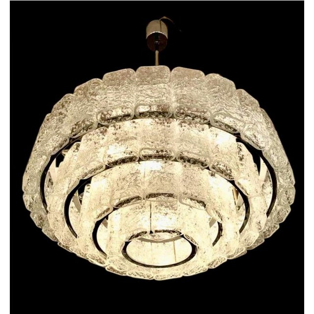 Iceglass Chandelier from Doria Leuchten, 1950s, in Very Good conditions. Designed 1950 to 1959 This piece has an...