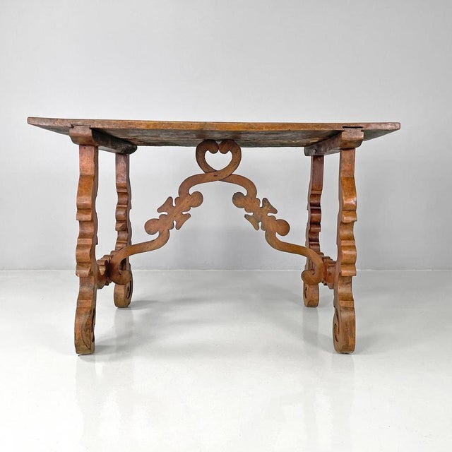 Italian Wooden Fratino Table with Decorated Legs, 1700s For Sale - Image 3 of 18