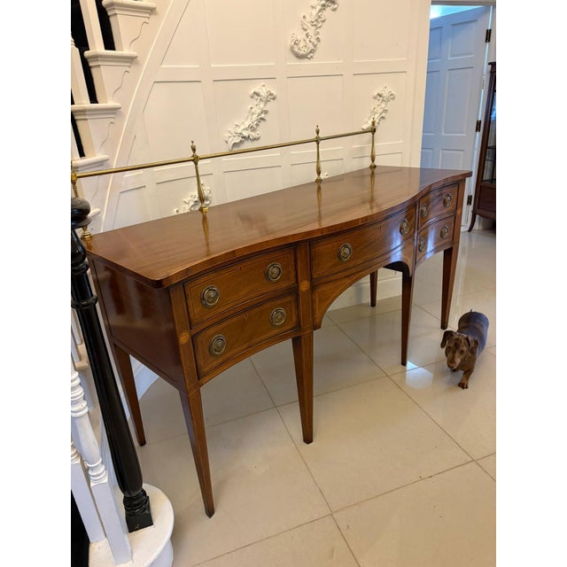 Antique Edwardian Figured Mahogany Serpentine Sideboard, 1900 For Sale - Image 12 of 15