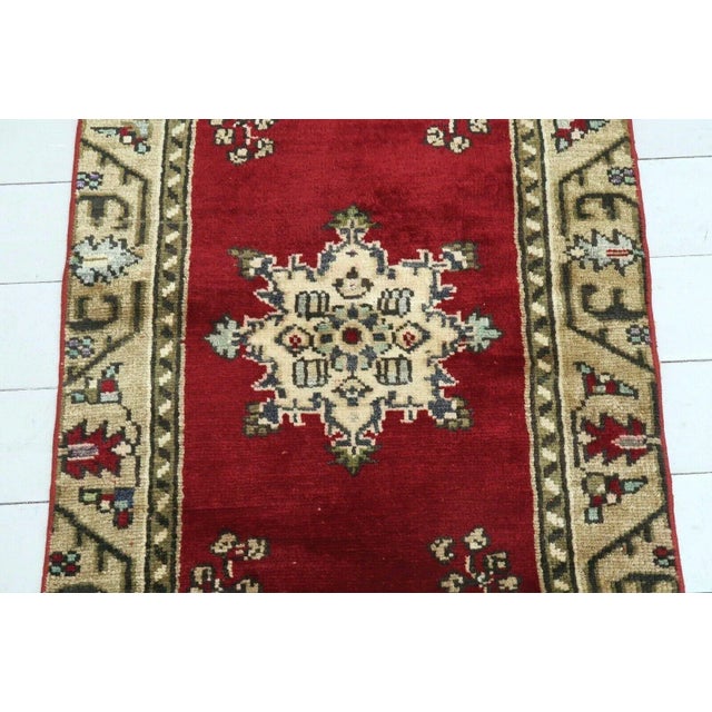 1960s 1960s Vintage Turkish Mini Rug - 27" X 55" For Sale - Image 5 of 10