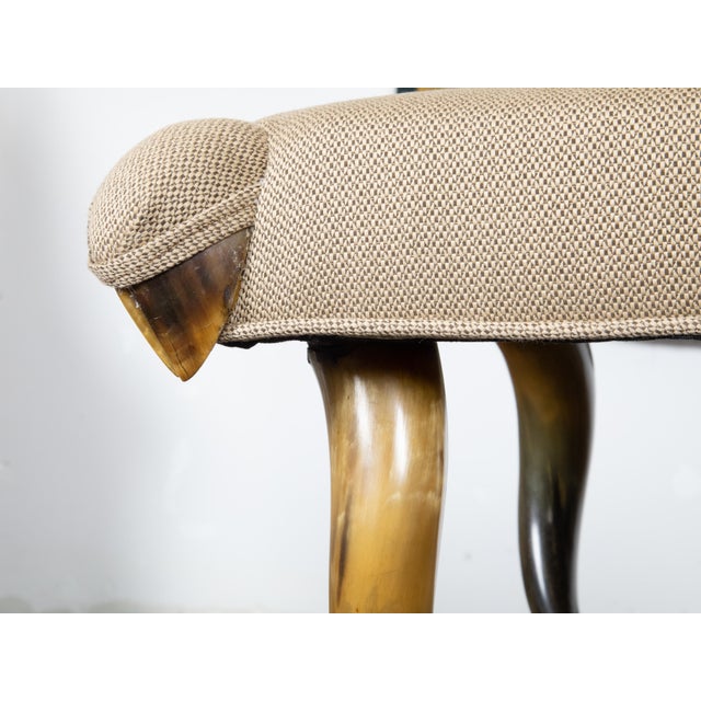 1880s American Horn Stool with Three-Tier Construction and Custom Upholstery For Sale - Image 11 of 11
