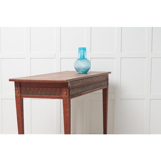 Wood Antique Swedish Gustavian Style Console Table For Sale - Image 7 of 14