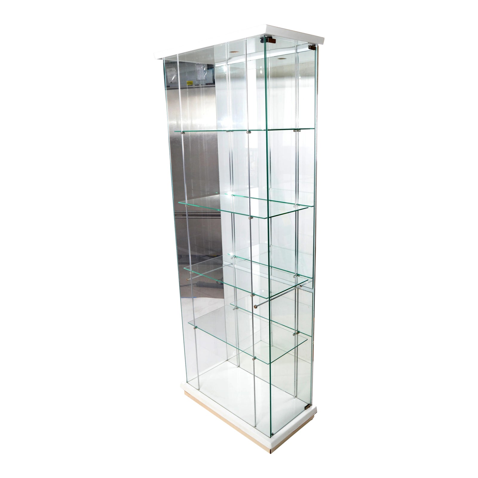 Italian Mid Century Modern Wood Glass Showcase Display Cabinet Storage Case Chairish