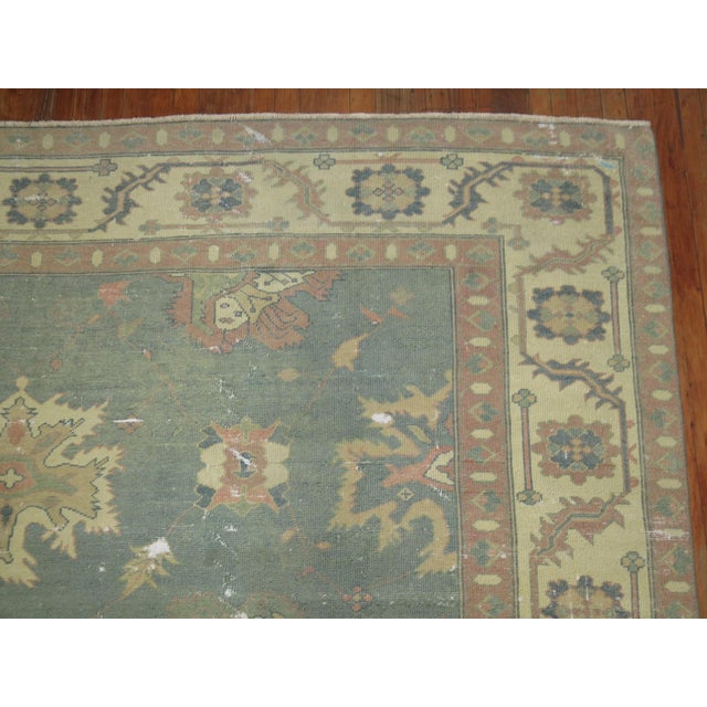 Traditional Vintage Feminine Worn Oushak Rug - 9' x 13'6" For Sale - Image 3 of 12