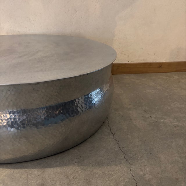 Hammered Metal Coffee Table For Sale - Image 5 of 6