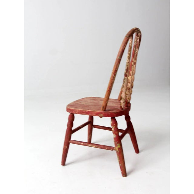 Vintage Painted Pink Kid's Chair For Sale - Image 6 of 10
