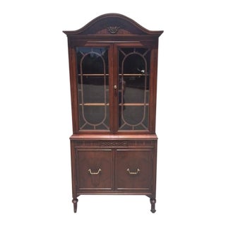 1940s Antique Mahogany Dining Hutch For Sale