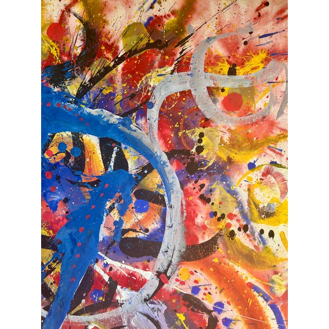 Mid-Century Modern Hendrik Grise Signed Vintage Original Abstract Expressionist Painting For Sale - Image 3 of 8