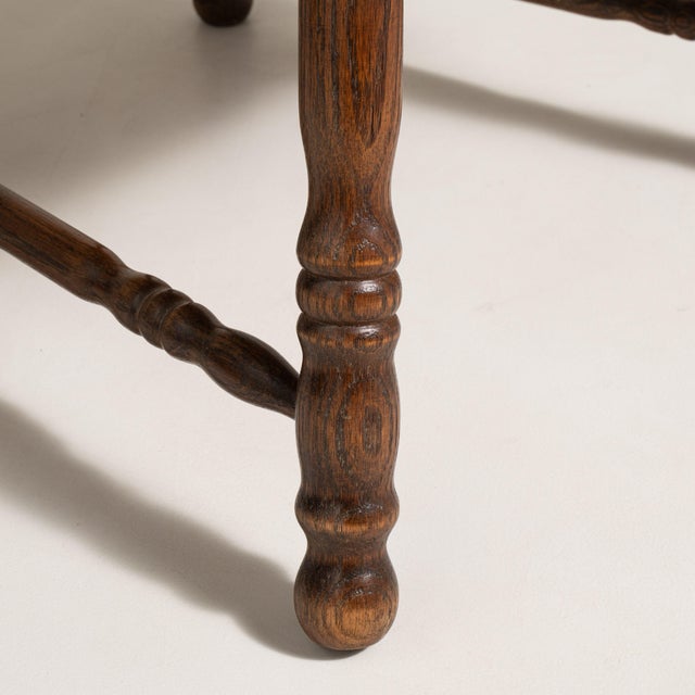 Pair of Dutch Oak Upholstered Armchairs, Antique, France, Circa 1970 For Sale - Image 10 of 13