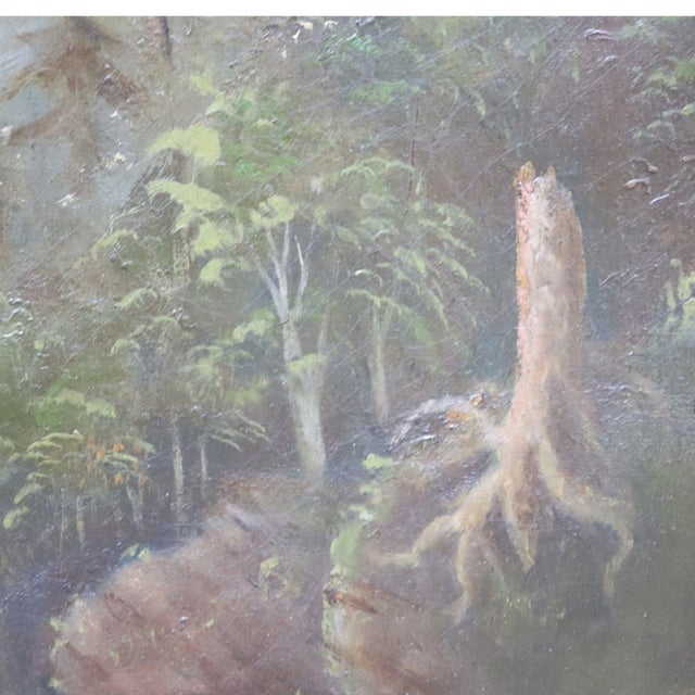 The Hudson River School Lg Hudson River School Oil on Canvas Western Mountain Landscape Painting C1890 For Sale - Image 3 of 11