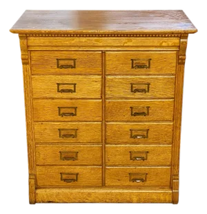 Antique Oak 12 Drawer File Cabinet Rockwell & Rupel of Chicago