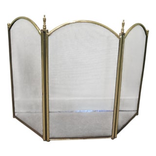 Folding Brass and Iron Fire Guard, 1960 For Sale