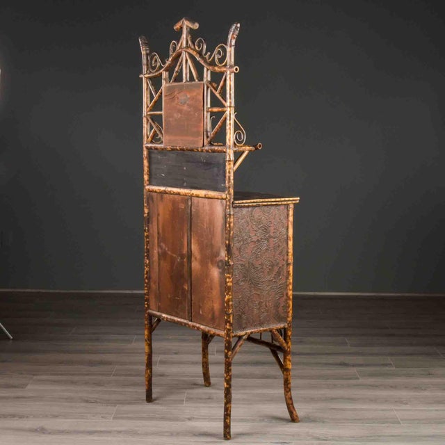 Late 19th Century English Aesthetic Movement Glazed Bamboo Cabinet For Sale - Image 12 of 12