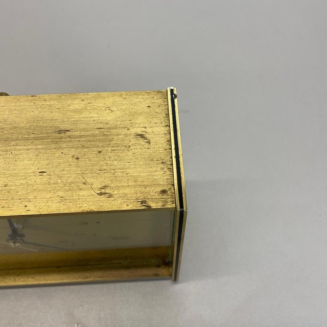 Vintage Hollywood Regency Brass Table Clock from Diehl Electro, Germany, 1960s For Sale - Image 9 of 18