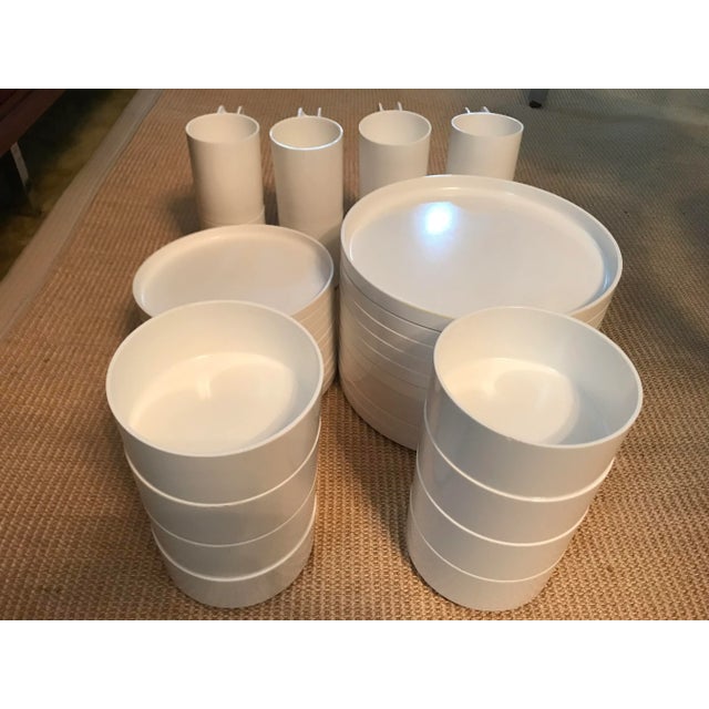 1960s Heller Massimo Vignelli White Melamine Dinnerware Set- 36 Pieces For Sale - Image 10 of 10