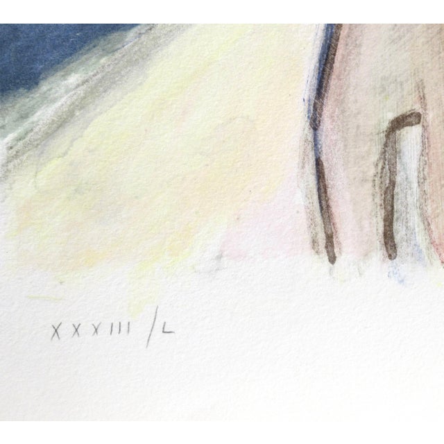 Yellow Jean-Pierre Cassigneul "Le Bonheur Entrevu" Large Colors Lithograph 1988 Reproduction Print For Sale - Image 8 of 8