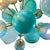 Tiffany Blue Reticular Globe Ceiling Lamp, 1960s For Sale - Image 4 of 6