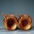 Pair of Vintage Chinese Gilt Bronze Filigree Vases - Dragon Handles & Gemstone Inlay For Sale - Image 10 of 10