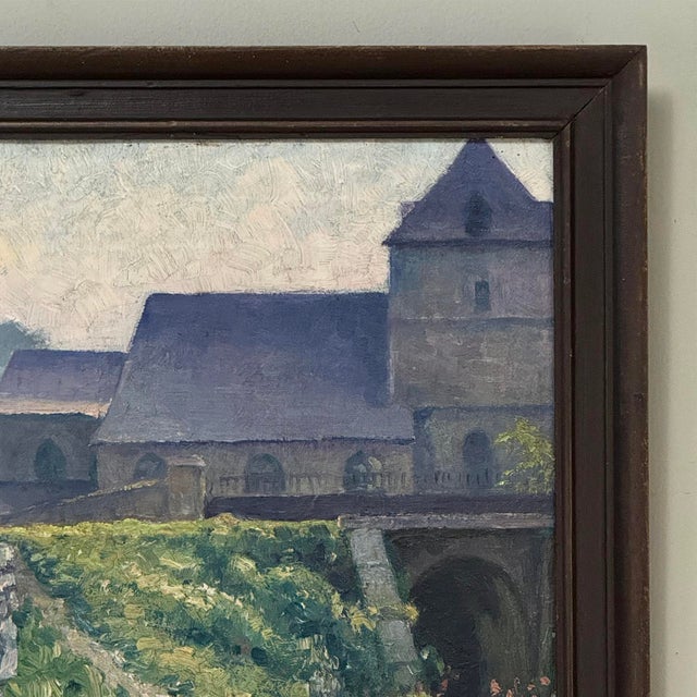 Dark Green Framed Oil Painting on Canvas by Eugene Colignon (1876-1961) For Sale - Image 8 of 16