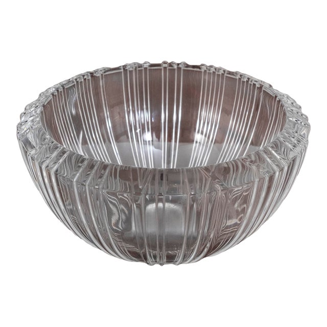 1960s Tiffany & Co Modern Style Cut Crystal Bowl For Sale