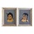 1950s Framed Pair of Original Oil Paintings, Young Native American Girls For Sale - Image 9 of 9