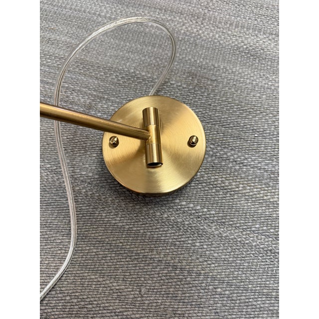 Modern Brass-Tone Swing Arm Wall Lamp For Sale In San Francisco - Image 6 of 10
