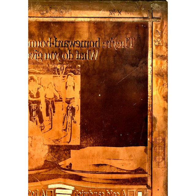 Three Vintage Photoengraved Copper Letterpress Printing Plates For Sale - Image 4 of 18