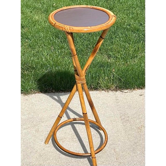 1950s Rosenthal Netter, Bamboo and Rattan, Pedestal/Plant Stand, Italy, 1950’s, Attributed to Franco Albini For Sale - Image 5 of 10