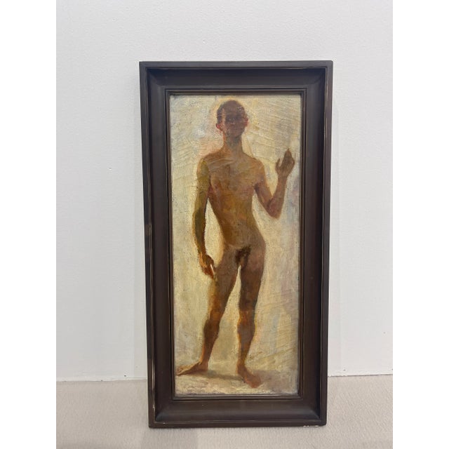 1920s 1920 French Modern Male Nude Oil Painting on Academic Canvas For Sale - Image 5 of 13