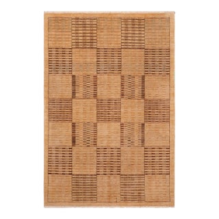 1990s 1990s Boho Chic Gabbeh Beige/Tan Wool Rug For Sale