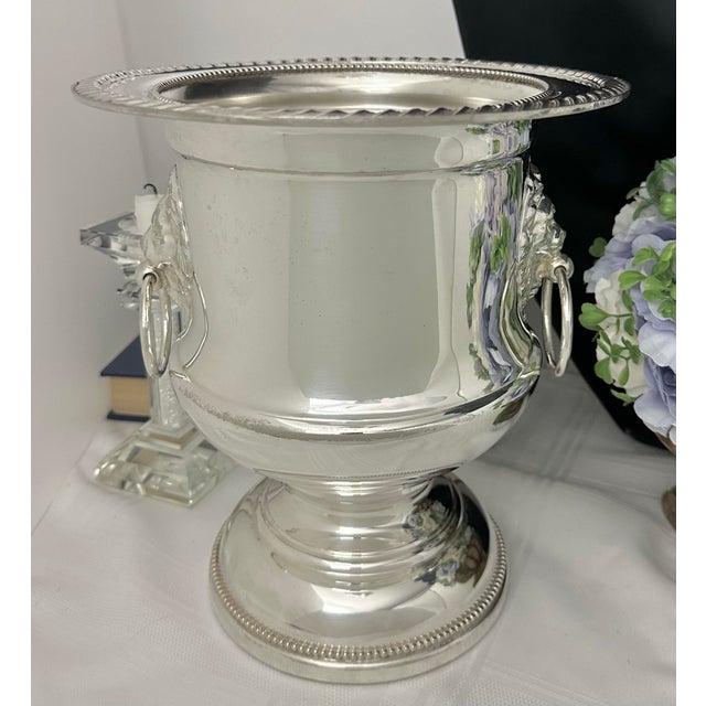 English Vintage German Champagne Bucket Silver Plated Ice Bucket For Sale - Image 3 of 11
