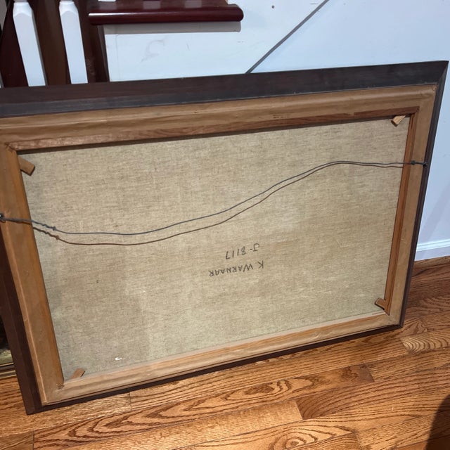 Textile Oil on Canvas Dutch School Ice River Framed For Sale - Image 7 of 7