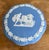 Vintage 1970 Wedgwood Blue Jasperware round trinket box. Made in England, highly collectible. Part of a large private...
