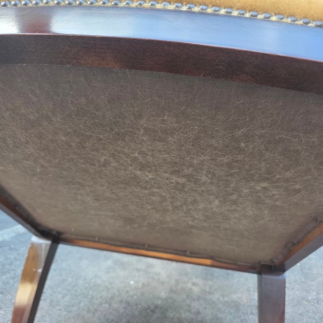 Baker Furniture Federal Revival Mahogany Upholstered Armchair With Ball Finials, Late 20th Century For Sale - Image 9 of 9