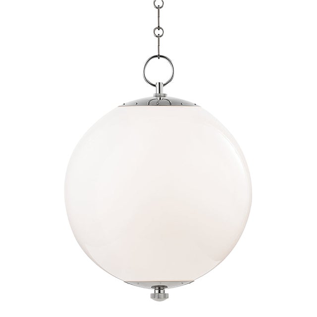 Hudson Valley Lighting Mark D. Sikes Sphere No.1 1-Light Large Pendant, Polished Nickel For Sale