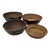 Leather and Wicker African Baskets, Set of 4 For Sale