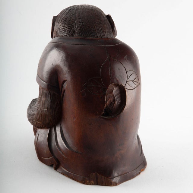 Early 20th Century The Watchful Monkey: Early 20th Century Japanese Wood Carving of a Monkey For Sale - Image 5 of 5