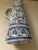 Blue Vintage Portugal Pottery Hand Painted Tall Pitcher For Sale - Image 8 of 13