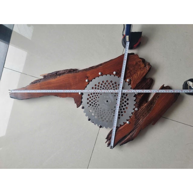 Lightning – One-of-a-Kind Handcrafted Natural Wood Wall Clock Sculpture For Sale - Image 9 of 15