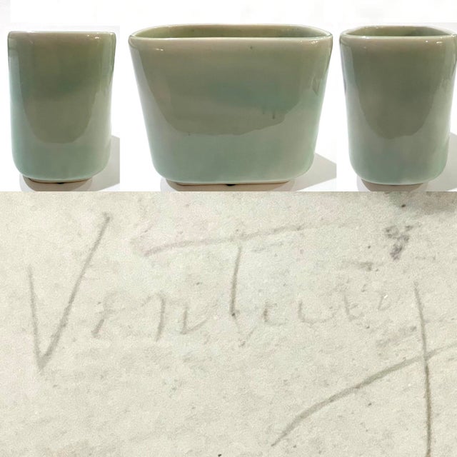 Mid 20th Century Modern Porcelain Cachepot Pair by F. Joseph Von Tury For Sale - Image 9 of 12